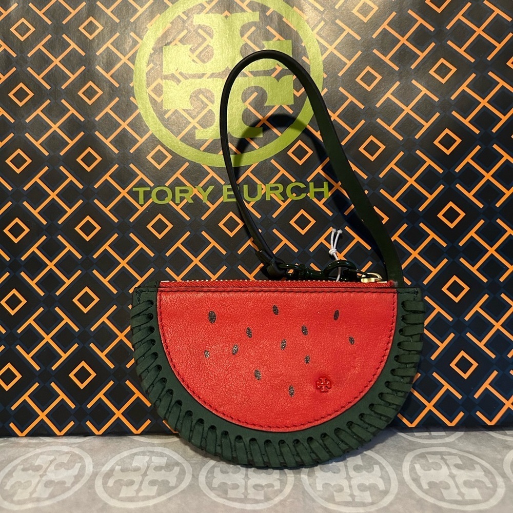 Tory Burch Watermelon Coin Pouch Key Fob - Picture 2 of 7